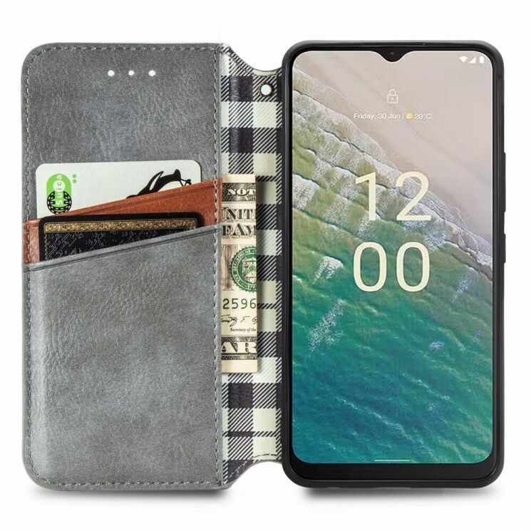 Чехол Deexe Rhombus Wallet для Nokia C32 - Grey: фото 2 из 7