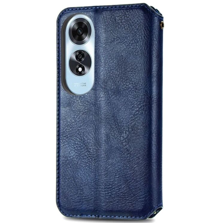 Чехол Deexe Rhombus Wallet для OPPO A60 - Blue: фото 5 из 9