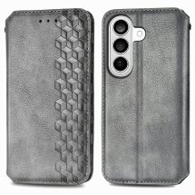 Чехол Deexe Rhombus Wallet для Samsung Galaxy A57 (A576) - Grey: фото 1 из 8