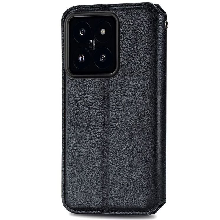 Чехол Deexe Rhombus Wallet для Xiaomi 14T - Black: фото 5 из 6