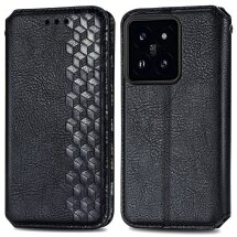 Чехол Deexe Rhombus Wallet для Xiaomi 14T - Black: фото 1 из 6