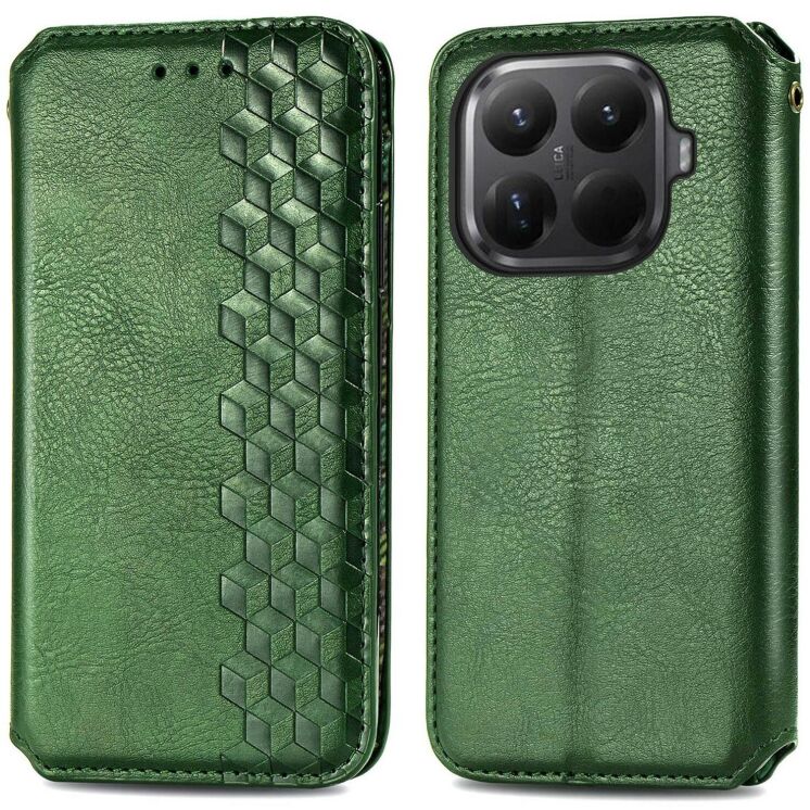 Чехол Deexe Rhombus Wallet для Xiaomi 15T Pro - Green: фото 1 из 6