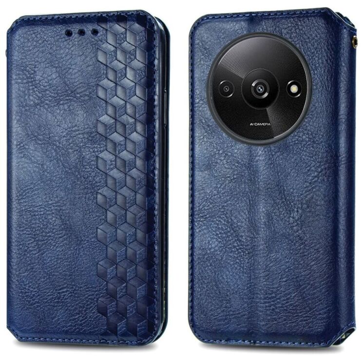 Чехол Deexe Rhombus Wallet для Xiaomi Redmi A3 - Blue: фото 1 из 10