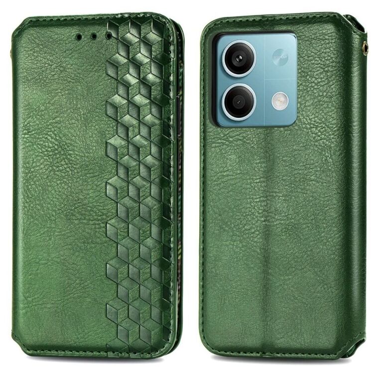 Чохол Deexe Rhombus Wallet для Xiaomi Redmi Note 13 5G - Green: фото 1 з 10