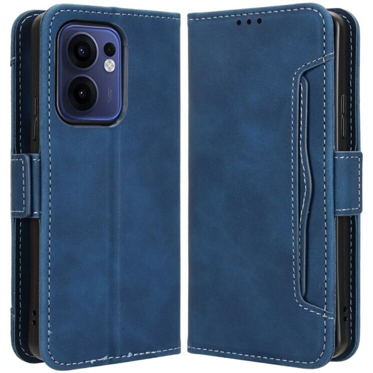 Чехол Deexe Wallet Stand для OPPO Reno 13 F/FS 5G - Blue: фото 1 из 7