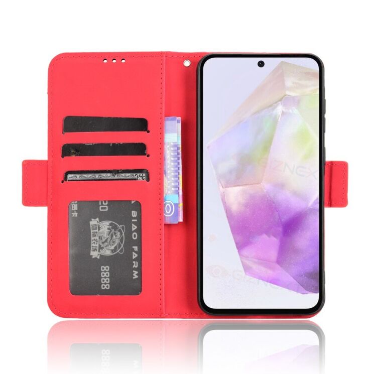 Чехол Deexe Wallet Stand для Samsung Galaxy A56 (A566) - Red: фото 3 из 7