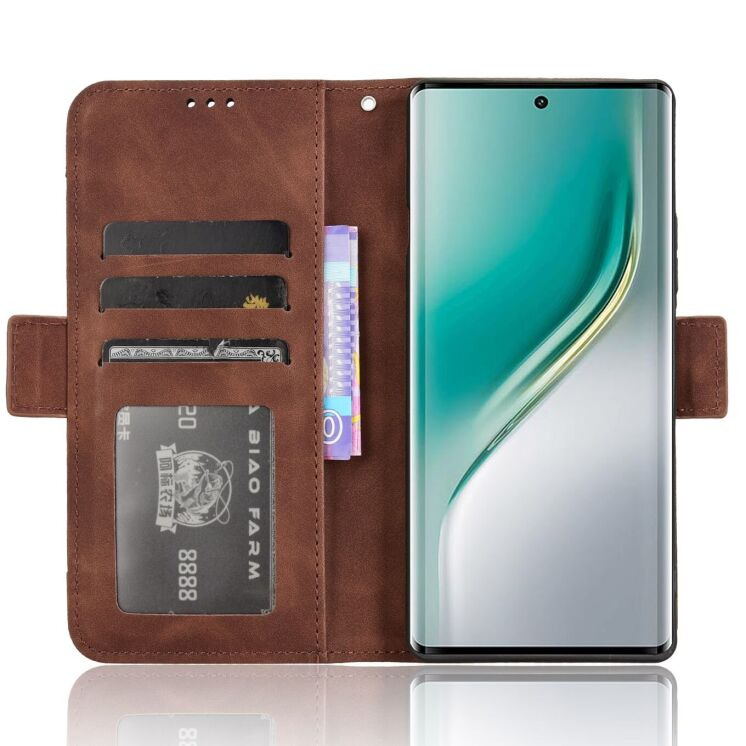 Чехол Deexe Wallet Stand для TECNO Camon 40 (CM5) - Brown: фото 2 из 7