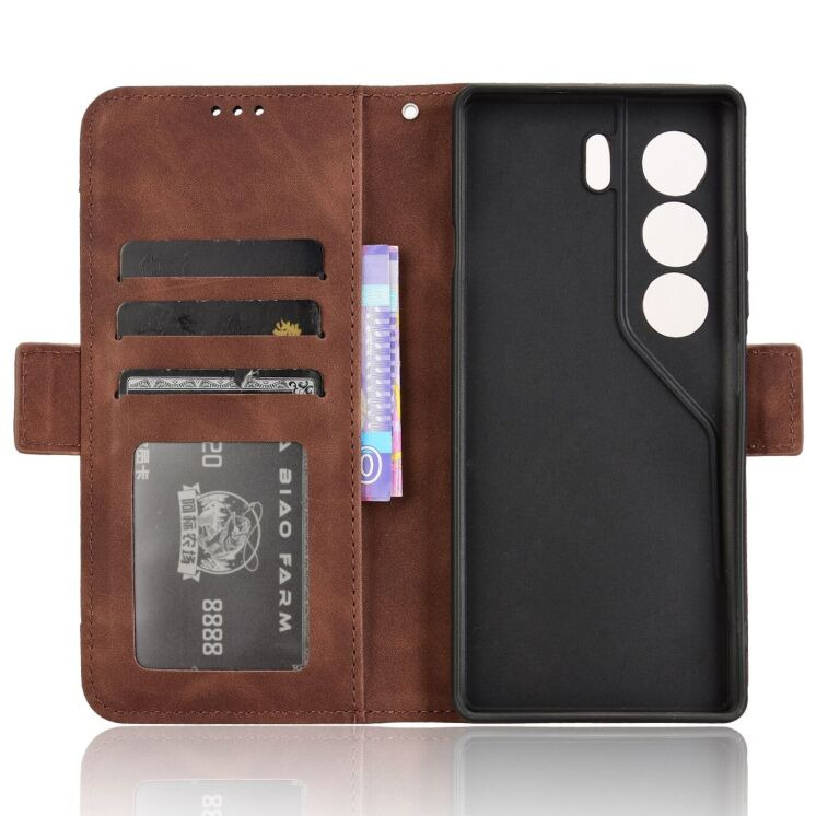 Чехол Deexe Wallet Stand для TECNO Camon 40 (CM5) - Brown: фото 4 из 7