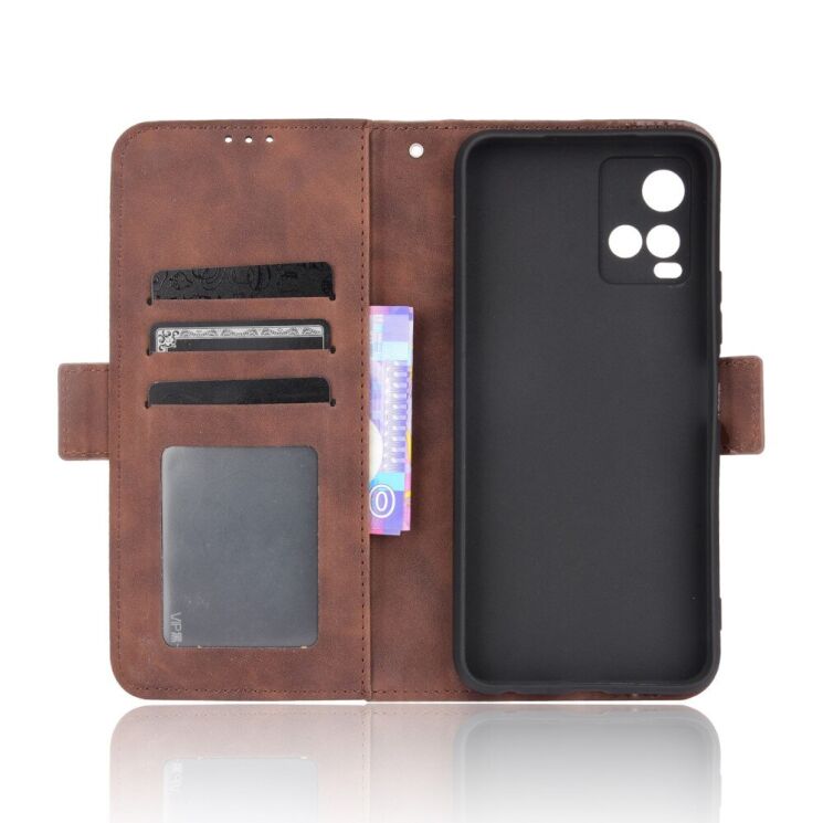 Чехол Deexe Wallet Stand для VIVO Y33s / Y21 / Y21s - Brown: фото 6 из 9
