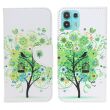Чехол-книжка Deexe Color Wallet для Motorola Edge 20 Lite - Green Tree (288906I)