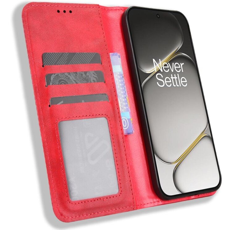 Чохол-книжка Deexe Retro Style для OnePlus Nord CE6 - Red: фото 6 з 18
