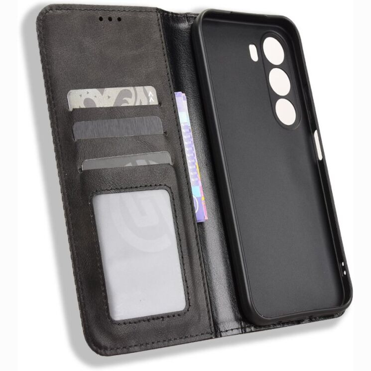 Чохол-книжка Deexe Retro Style для Realme C100i - Black (412503B) Чохол-книжка Deexe Retro Style для Realme C100i - Black: фото 5 з 19