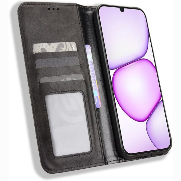 Чохол-книжка Deexe Retro Style для Realme C100i - Black (412503B) Чохол-книжка Deexe Retro Style для Realme C100i - Black: фото 6 з 19