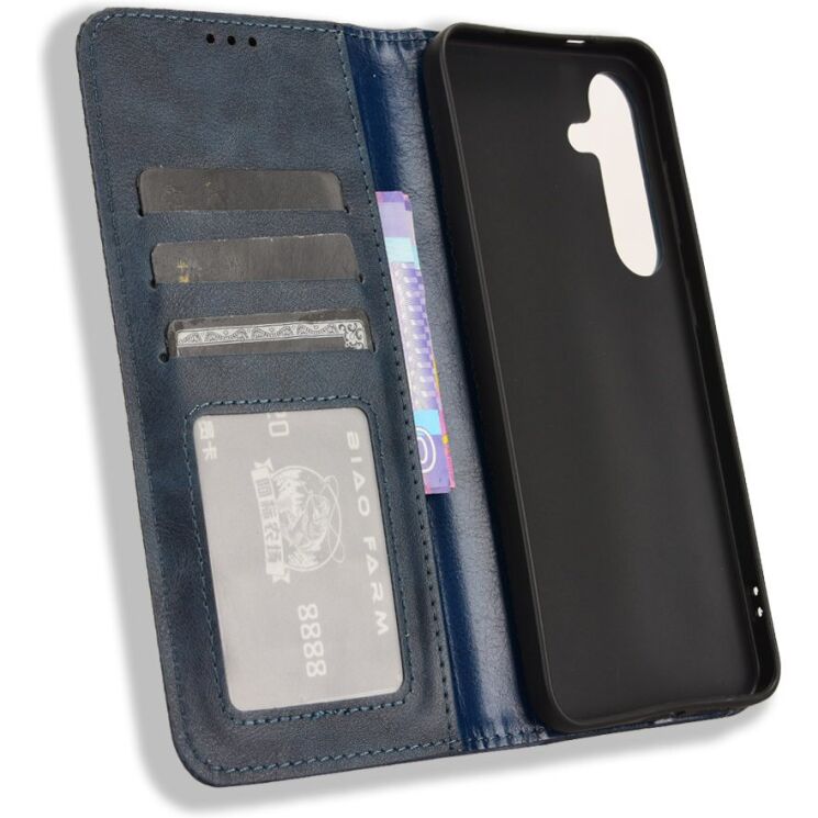 Чехол-книжка Deexe Retro Style для Samsung Galaxy S26 FE - Blue (412779L) Чехол-книжка Deexe Retro Style для Samsung Galaxy S26 FE - Blue: фото 5 из 19