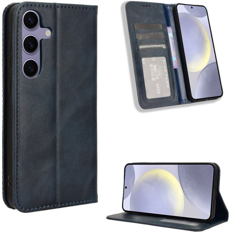Чехол-книжка Deexe Retro Style для Samsung Galaxy S26 FE - Blue (412779L) Чехол-книжка Deexe Retro Style для Samsung Galaxy S26 FE - Blue: фото 2 из 19