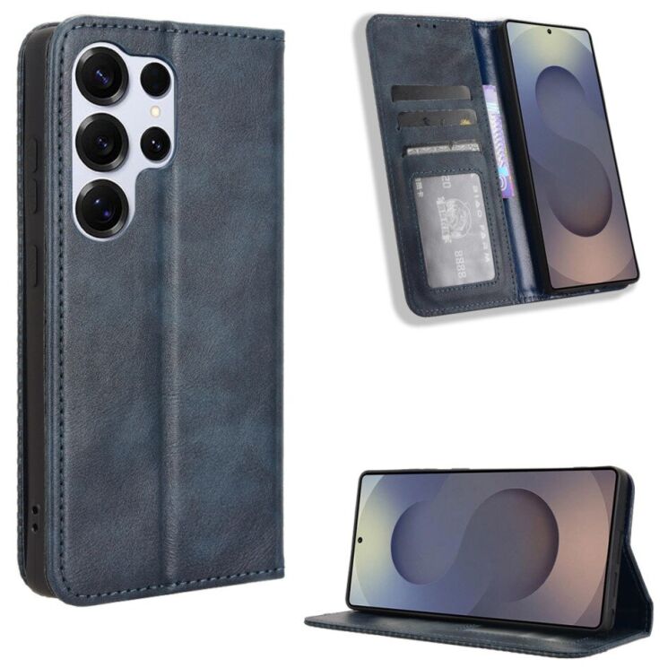 Чохол-книжка Deexe Retro Style для Samsung Galaxy S26 Ultra (S948) - Blue: фото 2 з 20