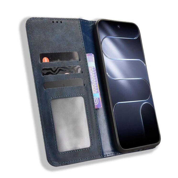 Чохол-книжка Deexe Retro Style для TECNO Spark 50 Pro - Blue: фото 6 з 20