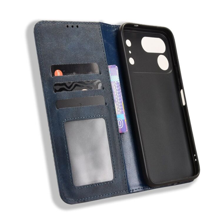 Чохол-книжка Deexe Retro Style для TECNO Spark 50 Pro - Blue: фото 5 з 20