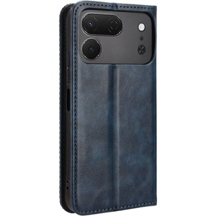 Чохол-книжка Deexe Retro Style для TECNO Spark 50 Pro - Blue: фото 8 з 20