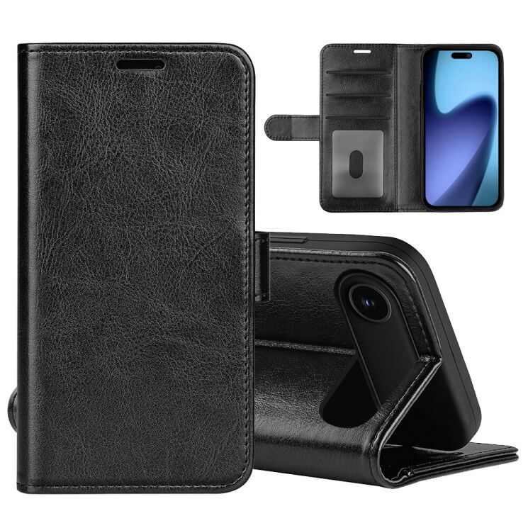 Чехол-книжка Deexe Wallet Style для Apple iPhone 17 Air - Black: фото 2 из 13