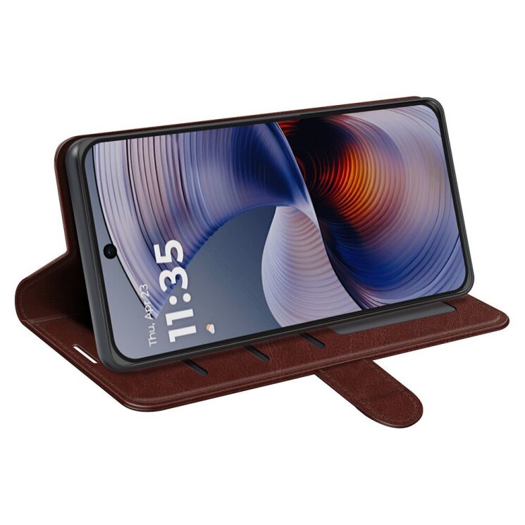 Чохол-книжка Deexe Wallet Style для Motorola Moto G55 - Brown: фото 3 з 10