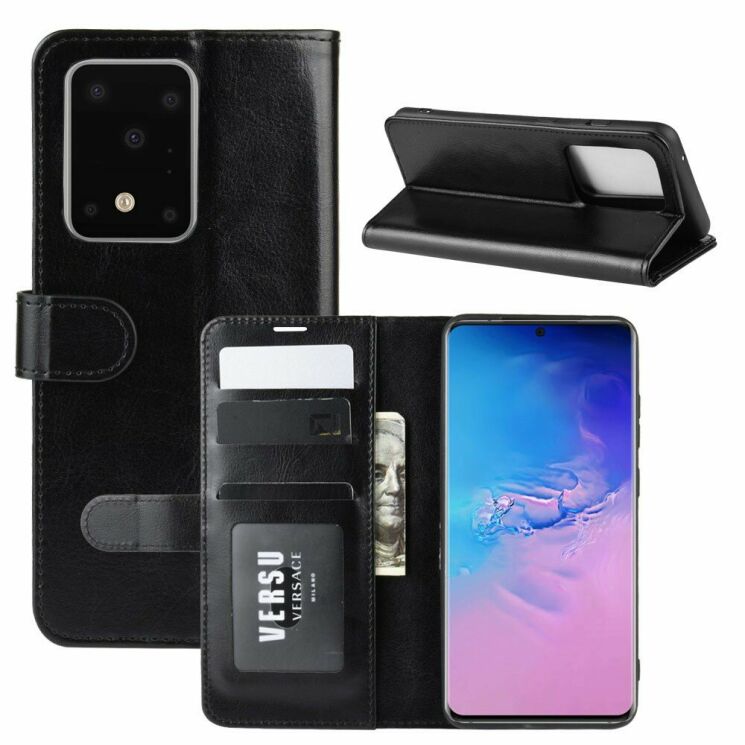 Чехол-книжка Deexe Wallet Style для Samsung Galaxy S20 Ultra (G988) - Black: фото 1 из 8