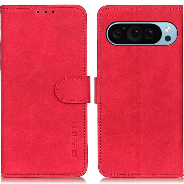 Чехол-книжка KHAZNEH Retro Wallet для Google Pixel 9 / 9 Pro - Red: фото 1 из 8
