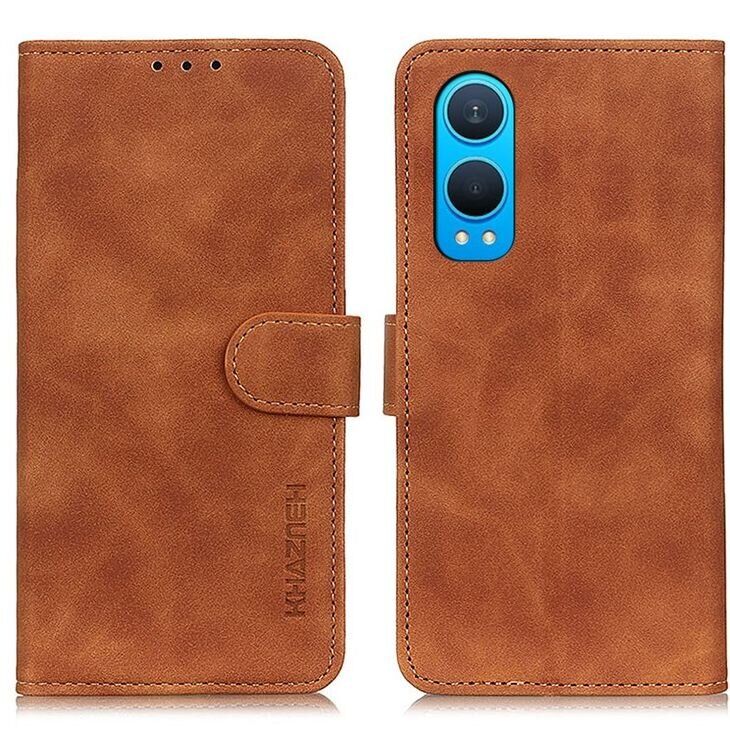 Чохол-книжка KHAZNEH Retro Wallet для OnePlus Nord CE 4 Lite - Brown: фото 1 з 8