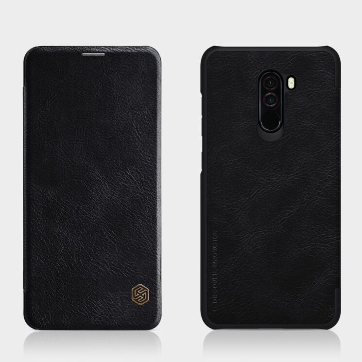 Чехол-книжка NILLKIN Qin Series для Xiaomi Pocophone F1 - Black: фото 1 из 15