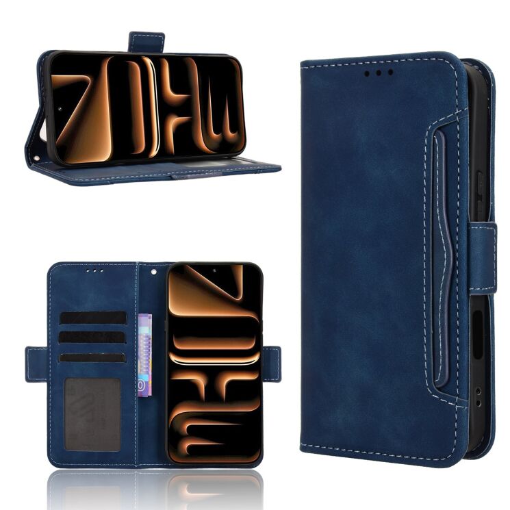 Чехол-книжка с карманами Deexe Wallet Stand для Infinix Note 60 / 60 Pro - Blue (409301L) Чехол-книжка с карманами Deexe Wallet Stand для Infinix Note 60 / 60 Pro - Blue: фото 8 из 15