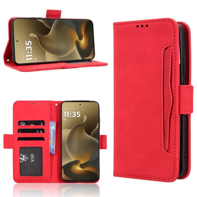 Чохол-книжка з кишеньками Deexe Wallet Stand для Motorola Edge 70 Pro - Red (412003R) Чохол-книжка з кишеньками Deexe Wallet Stand для Motorola Edge 70 Pro - Red: фото 8 з 15