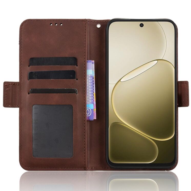 Чехол-книжка с карманами Deexe Wallet Stand для OPPO A6s / A6 - Brown: фото 4 из 15