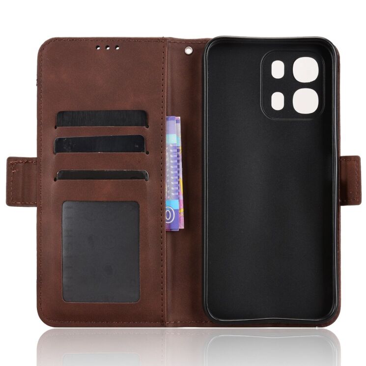 Чехол-книжка с карманами Deexe Wallet Stand для OPPO A6s / A6 - Brown: фото 3 из 15
