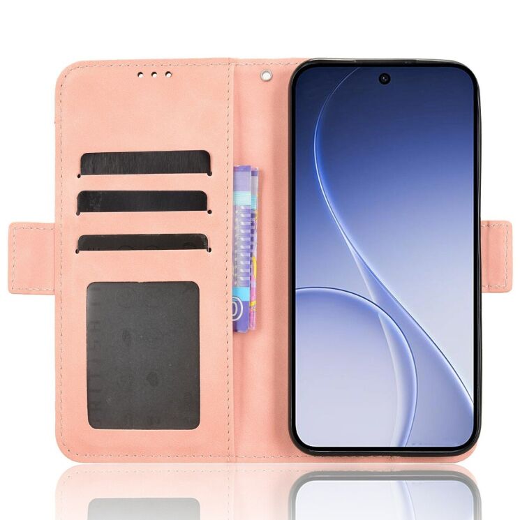 Чохол-книжка з кишеньками Deexe Wallet Stand для OPPO Reno 15 - Pink: фото 3 з 7