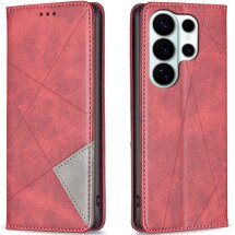 Чехол-книжка с карманами UniCase Geometric Pattern для Samsung Galaxy S26 Ultra - Red: фото 1 из 10