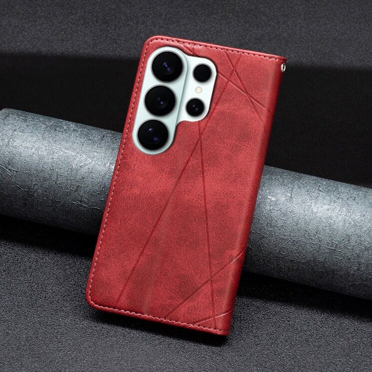 Чехол-книжка с карманами UniCase Geometric Pattern для Samsung Galaxy S26 Ultra - Red: фото 7 из 10