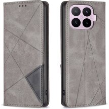 Чехол-книжка с карманами UniCase Geometric Pattern для Xiaomi 17T Pro - Grey: фото 1 из 11