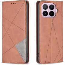 Чохол-книжка з кишеньками UniCase Geometric Pattern для Xiaomi 17T - Brown: фото 1 з 11