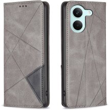 Чохол-книжка з кишеньками UniCase Geometric Pattern для Xiaomi Poco X8 Pro - Grey: фото 1 з 11