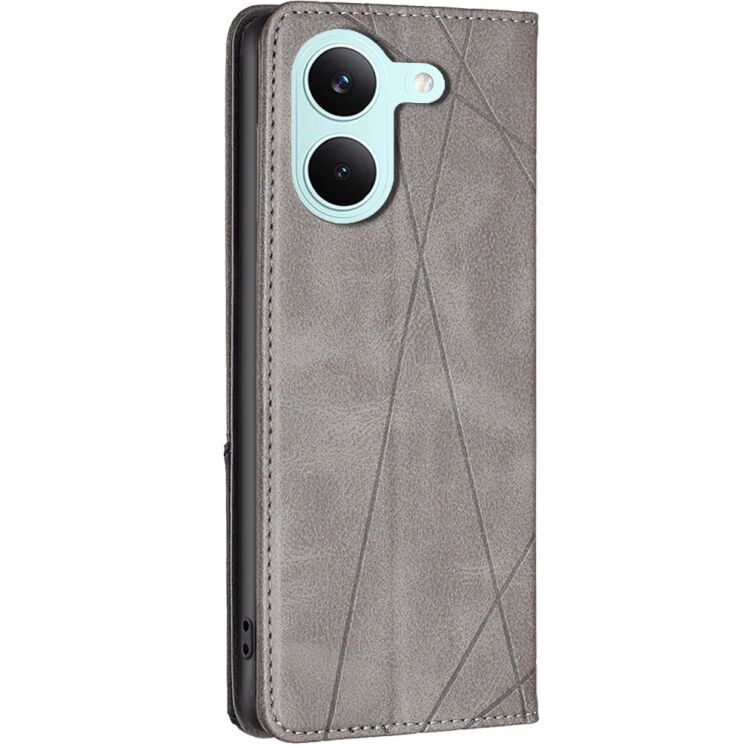 Чохол-книжка з кишеньками UniCase Geometric Pattern для Xiaomi Poco X8 Pro - Grey: фото 3 з 11