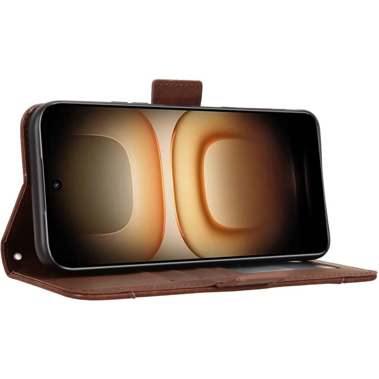 Чохол-книжка з кишеньками Deexe Wallet Stand для Infinix Hot 70 Pro - Brown: фото 6 з 15