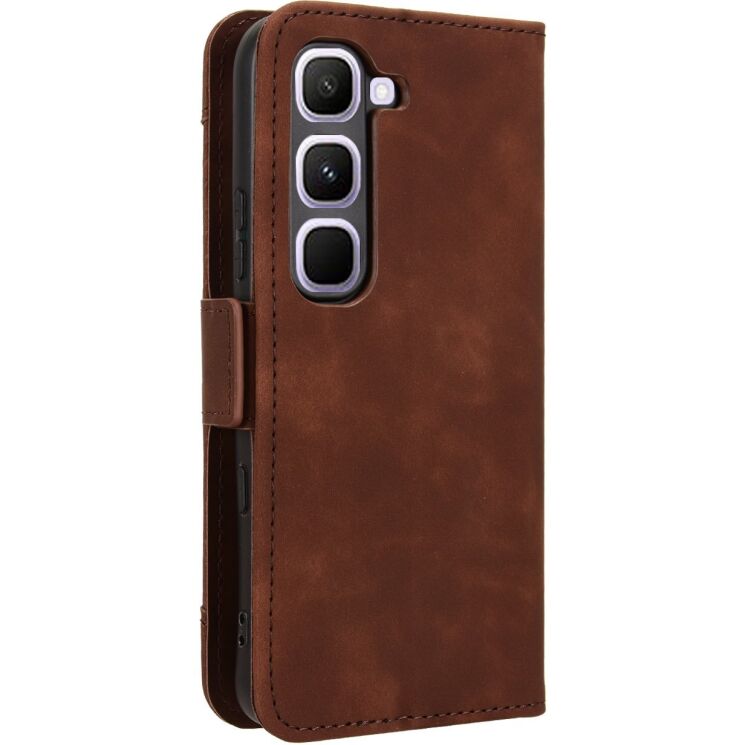 Чохол-книжка з кишеньками Deexe Wallet Stand для Infinix Hot 70 Pro - Brown: фото 7 з 15