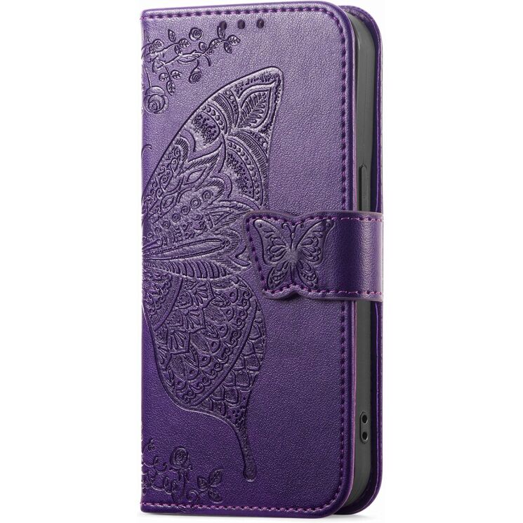 Чехол-книжка с рисунком UniCase Butterfly Pattern для OPPO Reno 15 F/FS - Dark Purple: фото 6 из 8