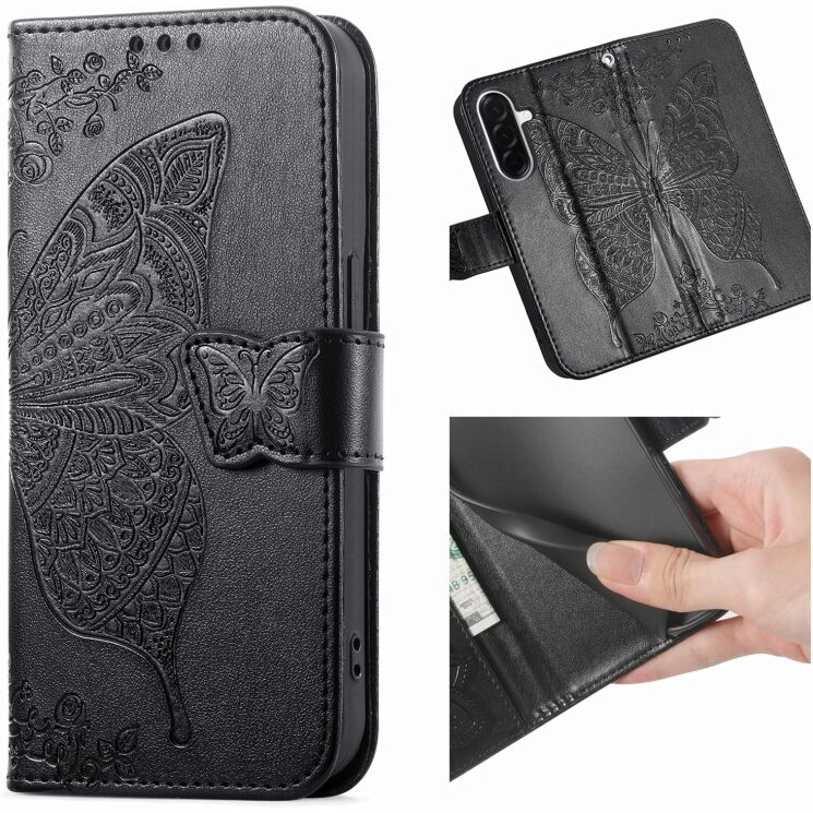Чехол-книжка с рисунком UniCase Butterfly Pattern для Samsung Galaxy A27 (A276) - Black (408671B) Чехол-книжка с рисунком UniCase Butterfly Pattern для Samsung Galaxy A27 (A276) - Black: фото 2 из 8