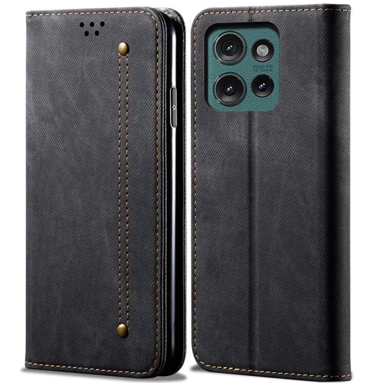 Чехол-книжка UniCase Jeans Wallet для Motorola Edge 50 - Black: фото 1 из 6