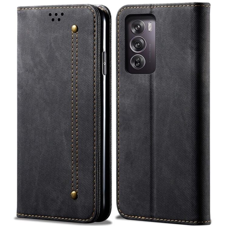 Чохол-книжка UniCase Jeans Wallet для OPPO Reno 12 - Black: фото 1 з 6