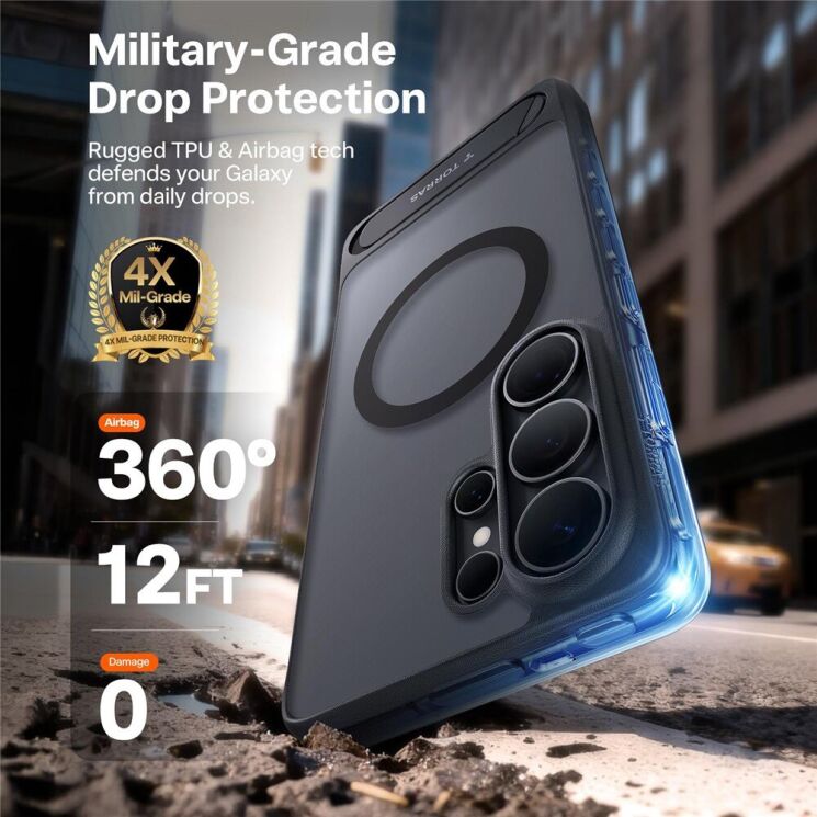 Чехол с подставкою TORRAS Ostand L1 (with MagSafe) для Samsung Galaxy S26 Ultra - Black (404404B) Чехол с подставкою TORRAS Ostand L1 (with MagSafe) для Samsung Galaxy S26 Ultra - Black: фото 2 из 8