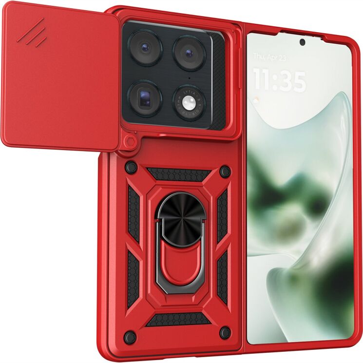 Чохол із захистом камери Deexe Armor Shield для Motorola Razr Fold - Red: фото 1 з 9