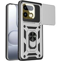 Чохол із захистом камери Deexe Armor Shield для Realme 16 Pro Plus - Silver: фото 1 з 9