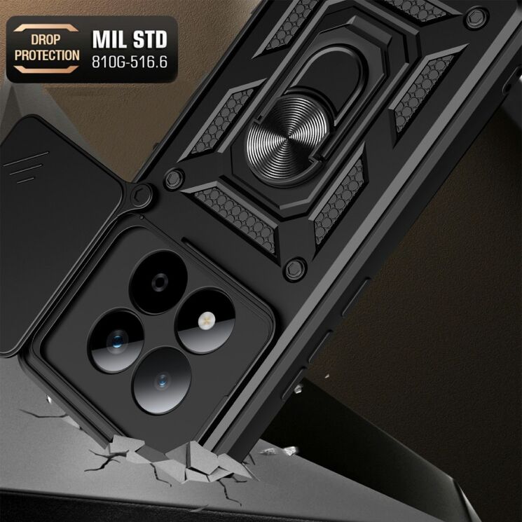 Чохол із захистом камери Deexe Armor Shield для Xiaomi Redmi Note 15 Pro 5G - Black: фото 10 з 10